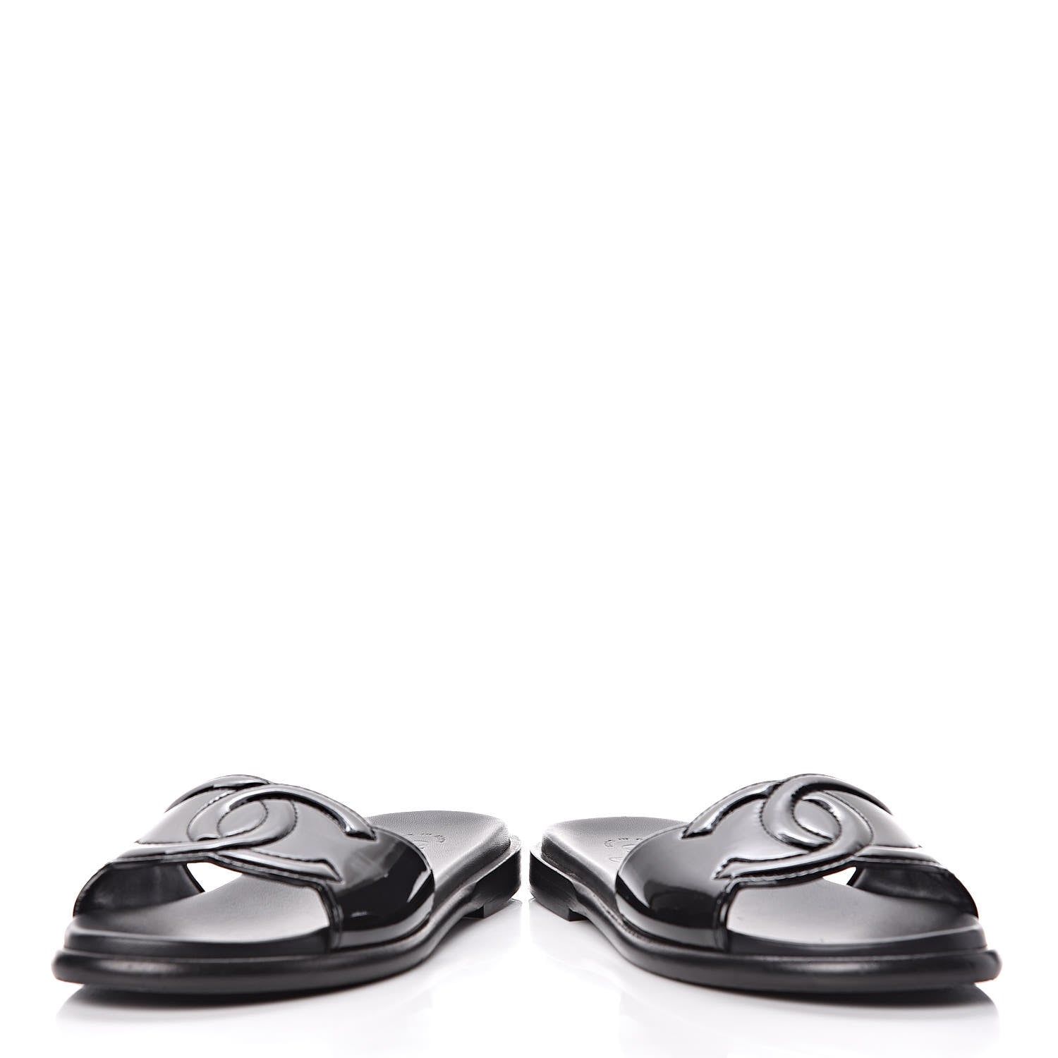 Chanel Patent Calfskin CC Slip On Mules 39 Black 6 of 12