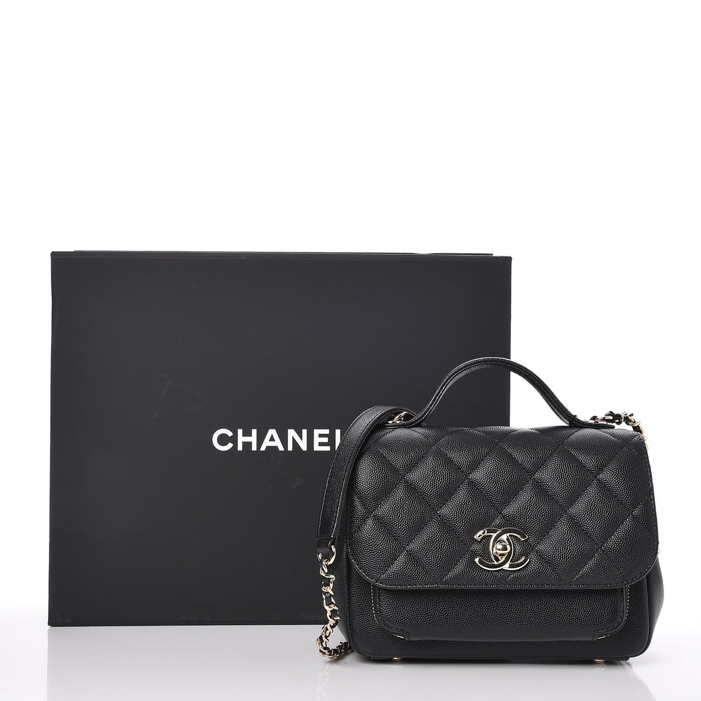 Caviar Quilted Small Business Affinity Flap Black