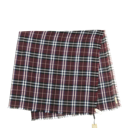 Burberry Modal Wool Check Square Scarf Claret 1 of 3