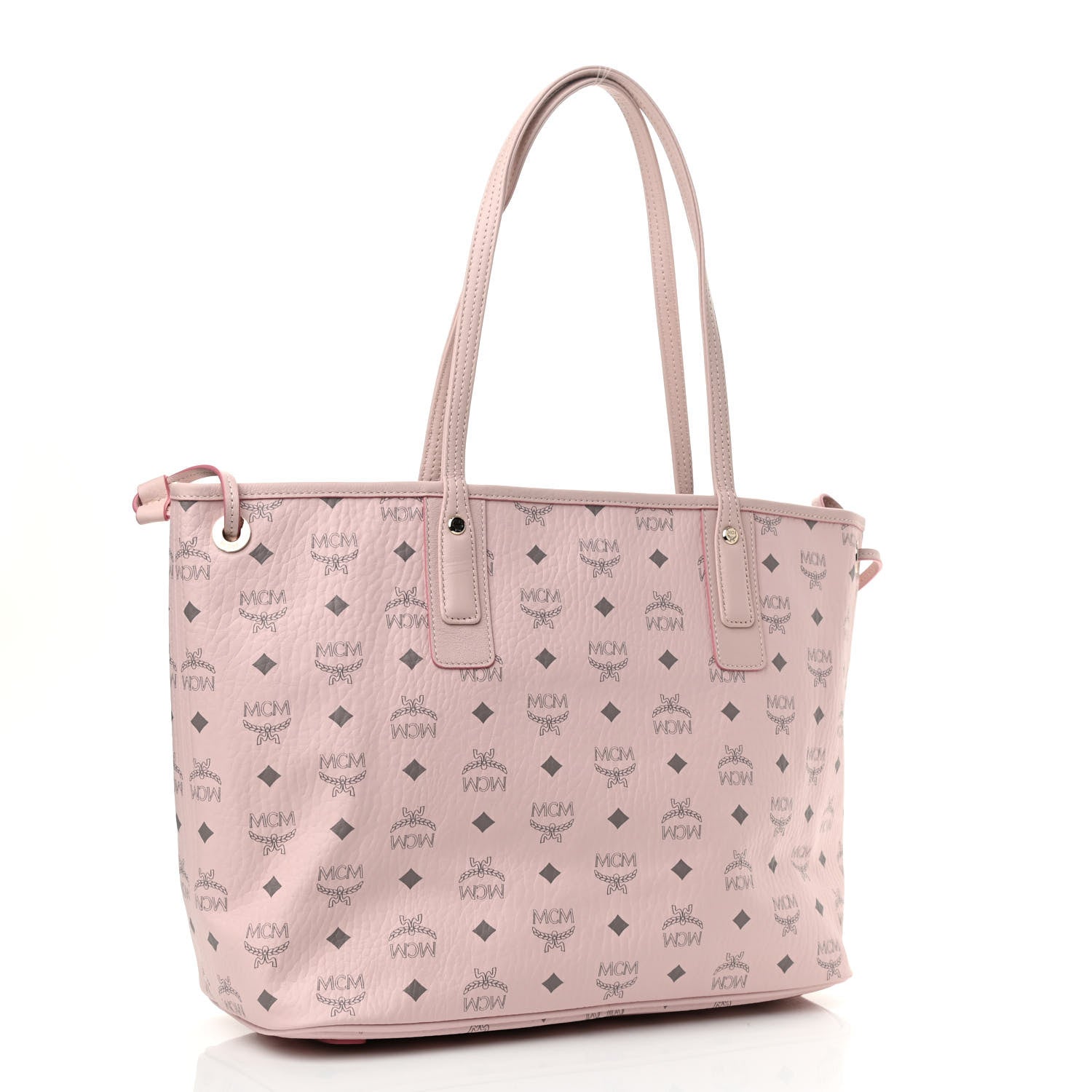 MCM Visetos Medium Liz Reversible Shopper Tote Powder Pink 4 of 11