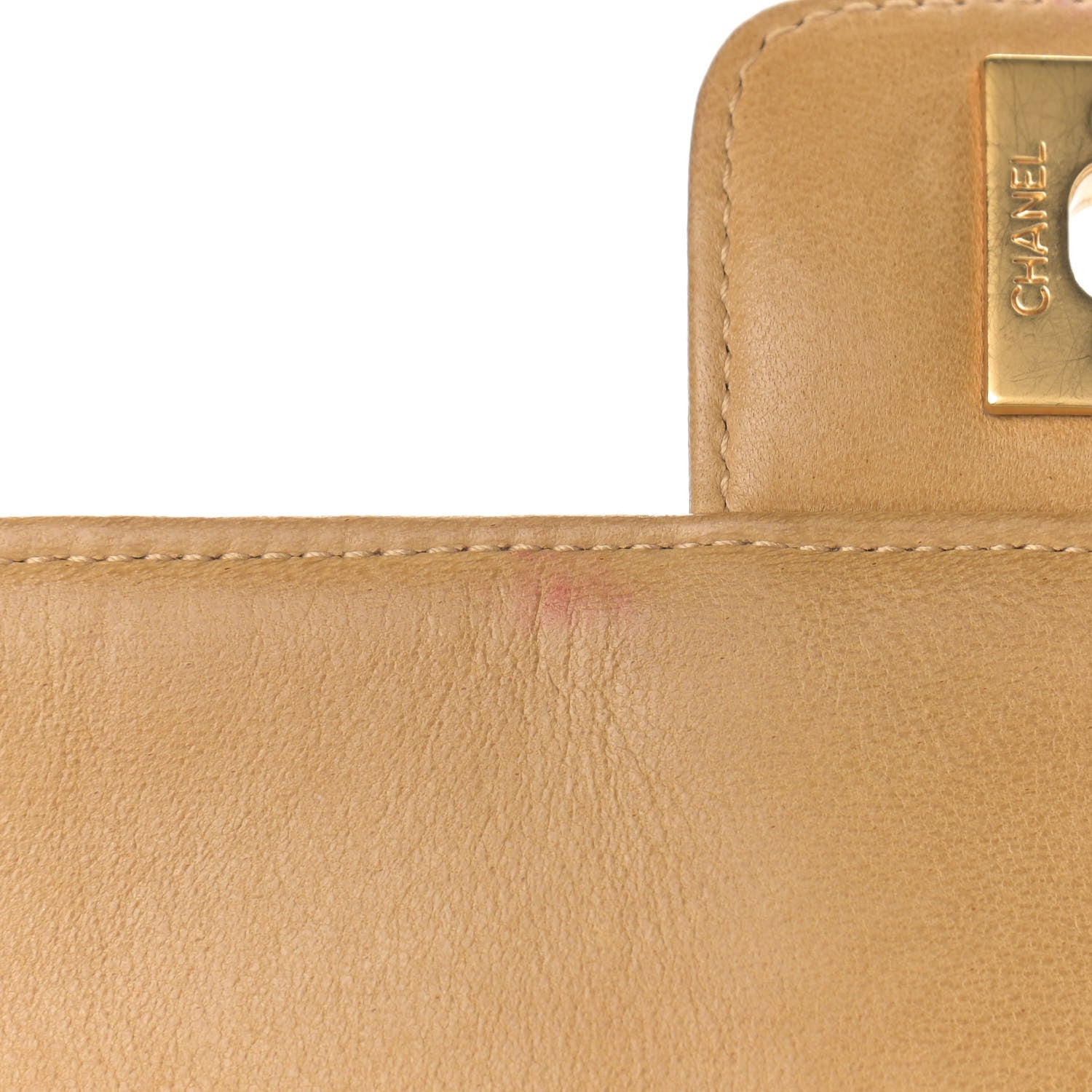 Chanel Lambskin Quilted Chocolate Bar Flap Shoulder Bag Beige 9 of 18