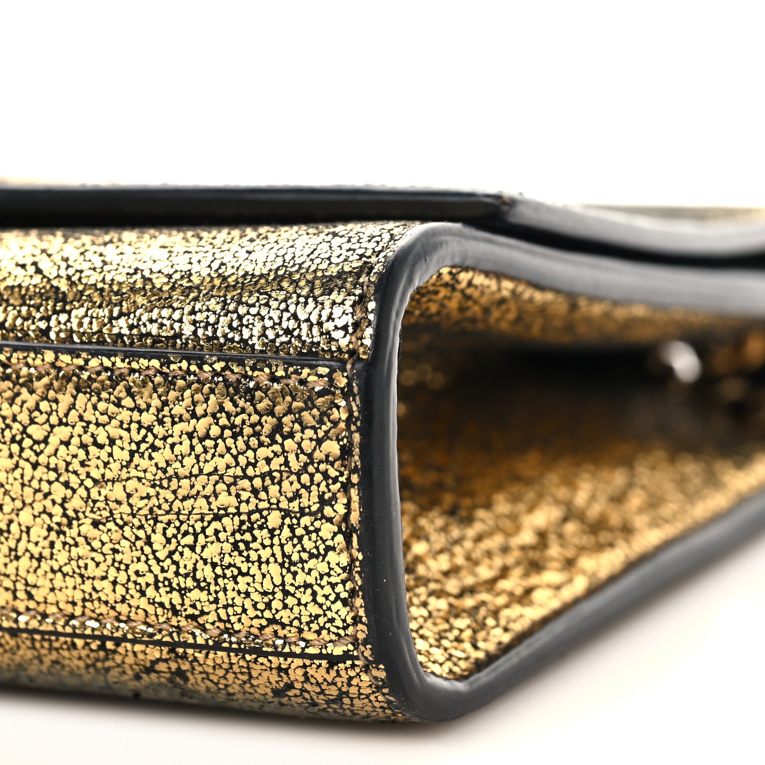 Saint Laurent Metallic Calfskin Small Classic Monogram Kate Tassel Satchel Gold 10 of 10