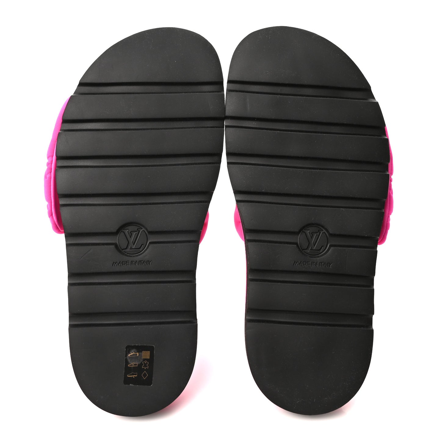 Technical Fabric Embossed Monogram Pool Pillow Comfort Mules 41 Fuchsia