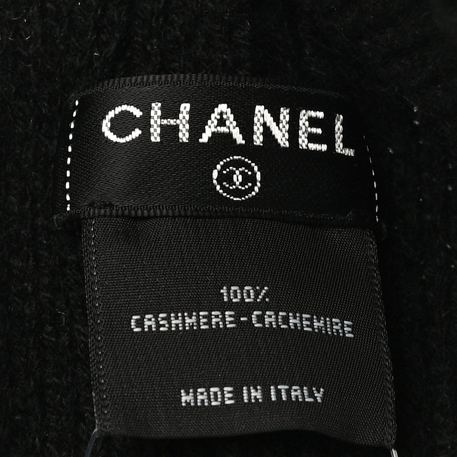 Chanel Cashmere CC Logo Beanie Hat Black 4 of 7