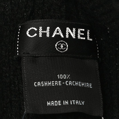Chanel Cashmere CC Logo Beanie Hat Black 4 of 7