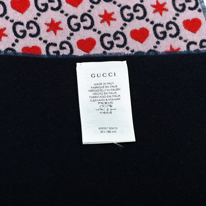 Gucci Wool Cotton GG Monogram MHerry Scarf Violet Pink 4 of 4