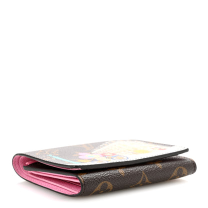 Louis Vuitton Monogram 2022 Christmas Animation Paris Victorine Wallet Pink 4 of 6