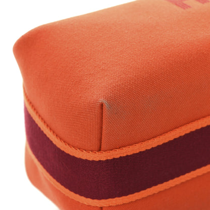 Hermes Canvas Small Bride-A-Brac Pouch Orange Burgundy 7 of 10