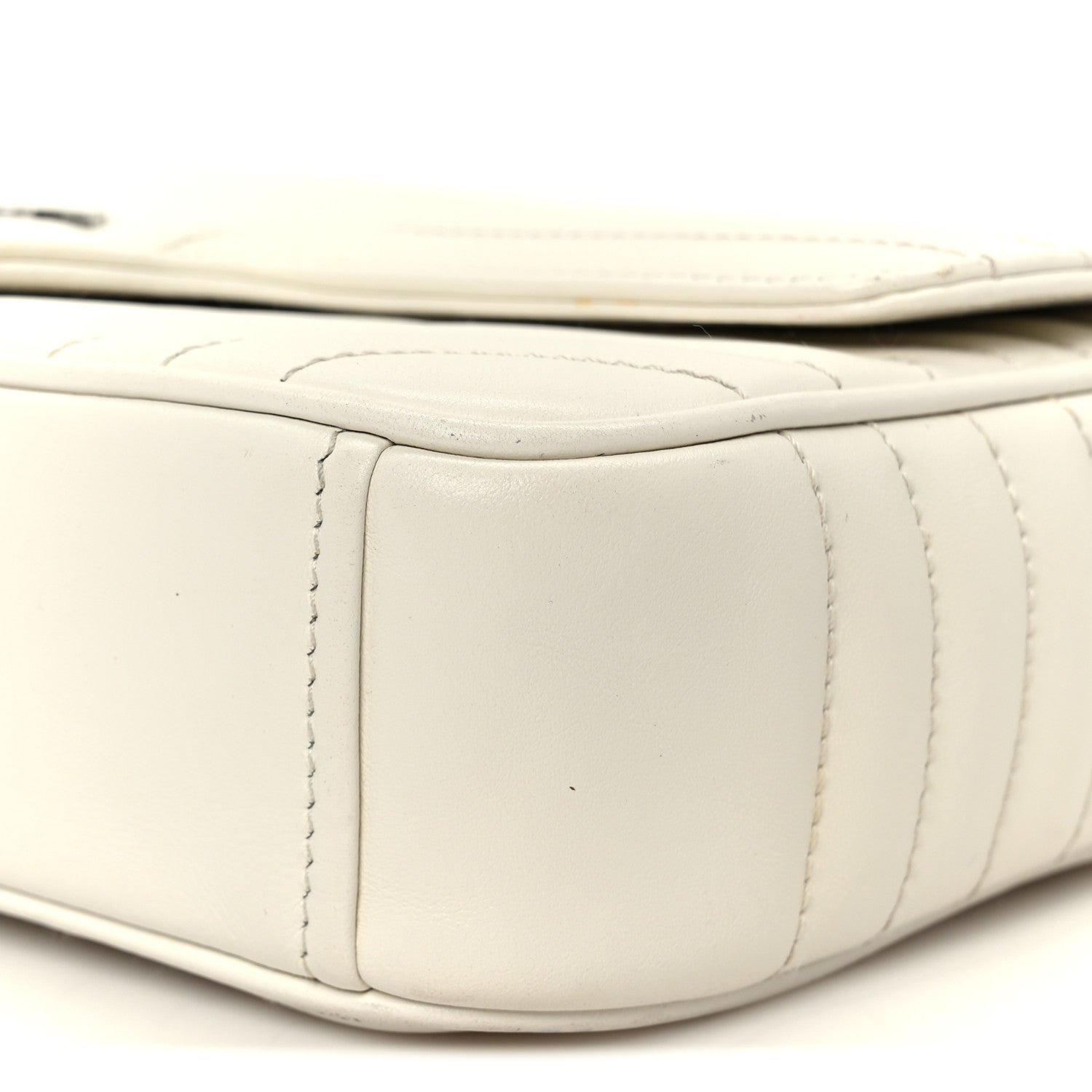 Prada Soft Calfskin Impunture Diagramme Medium Chain Flap Shoulder Bag White 10 of 10