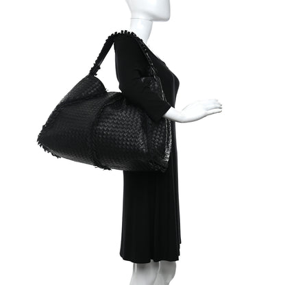 Bottega Veneta Nappa Intrecciato Large Franges Shoulder Bag Black 2 of 9