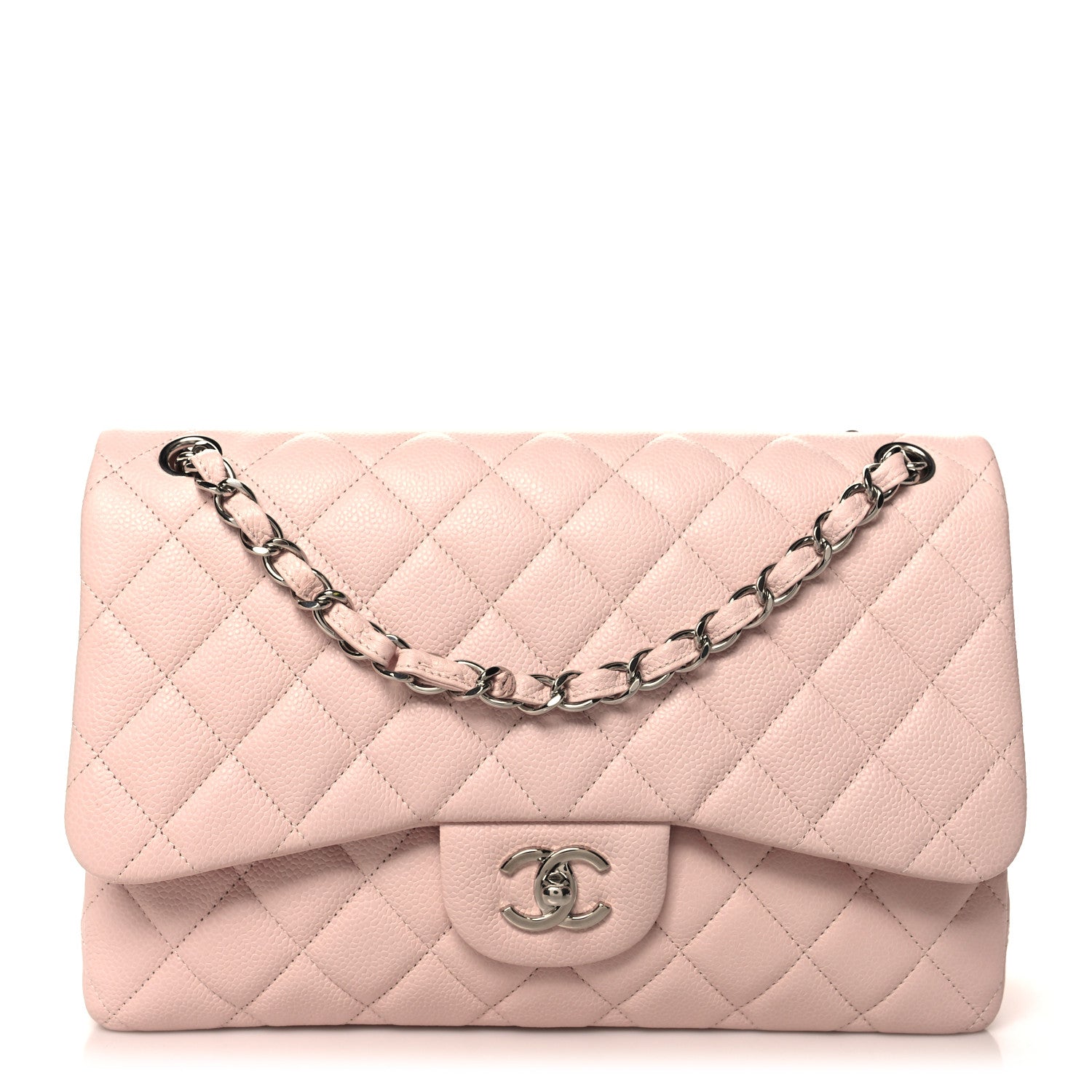 Chanel Caviar Quilted Jumbo Double Flap Light Pink 1 of 10