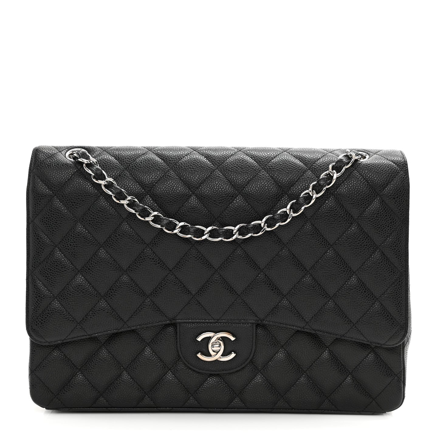 Caviar Quilted Maxi Single Flap Black