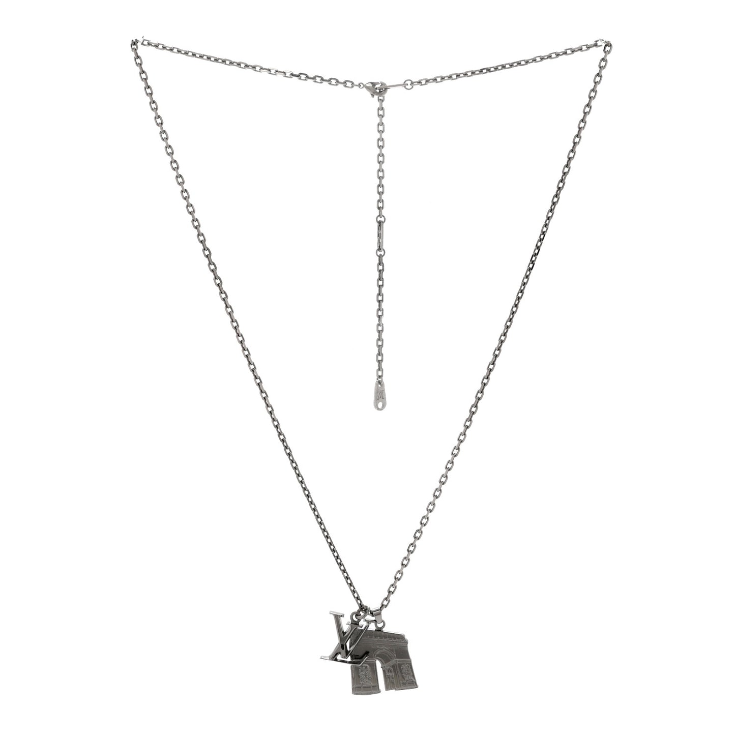 Metal Initial Arc City Pendant Necklace Silver Silver