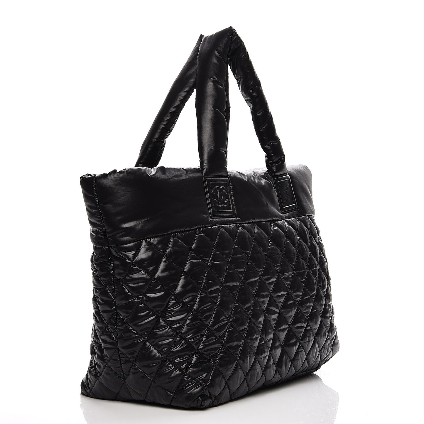 Nylon Quilted Large Coco Cocoon Tote Black