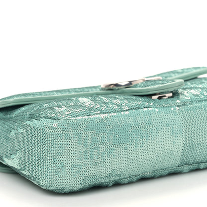 Gucci Sequin Matelasse Small GG Marmont Shoulder Bag Water Green Verde Chiaro Light Water Green 7 of 8