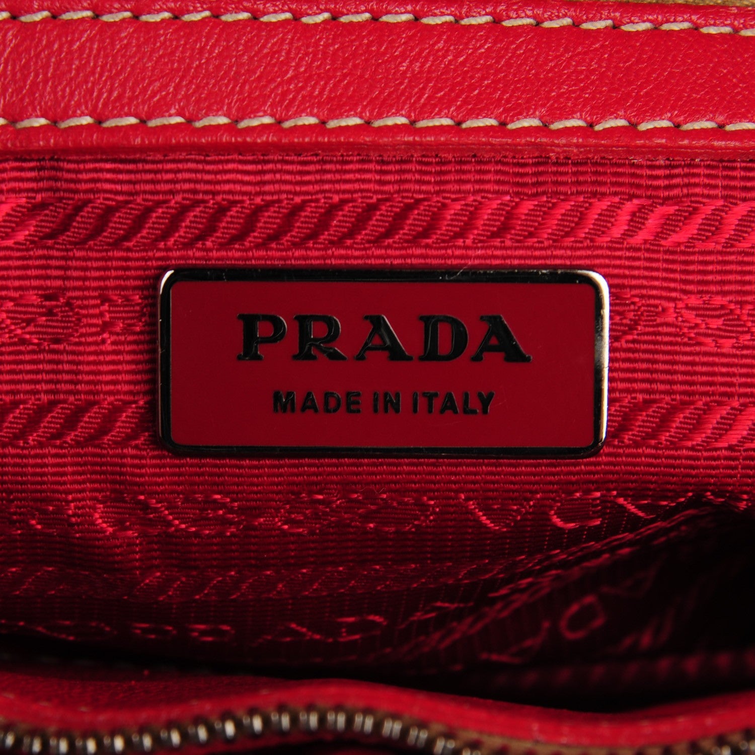 Prada Vernice Patent Dressy Gaufre Tote Rosso 6 of 9