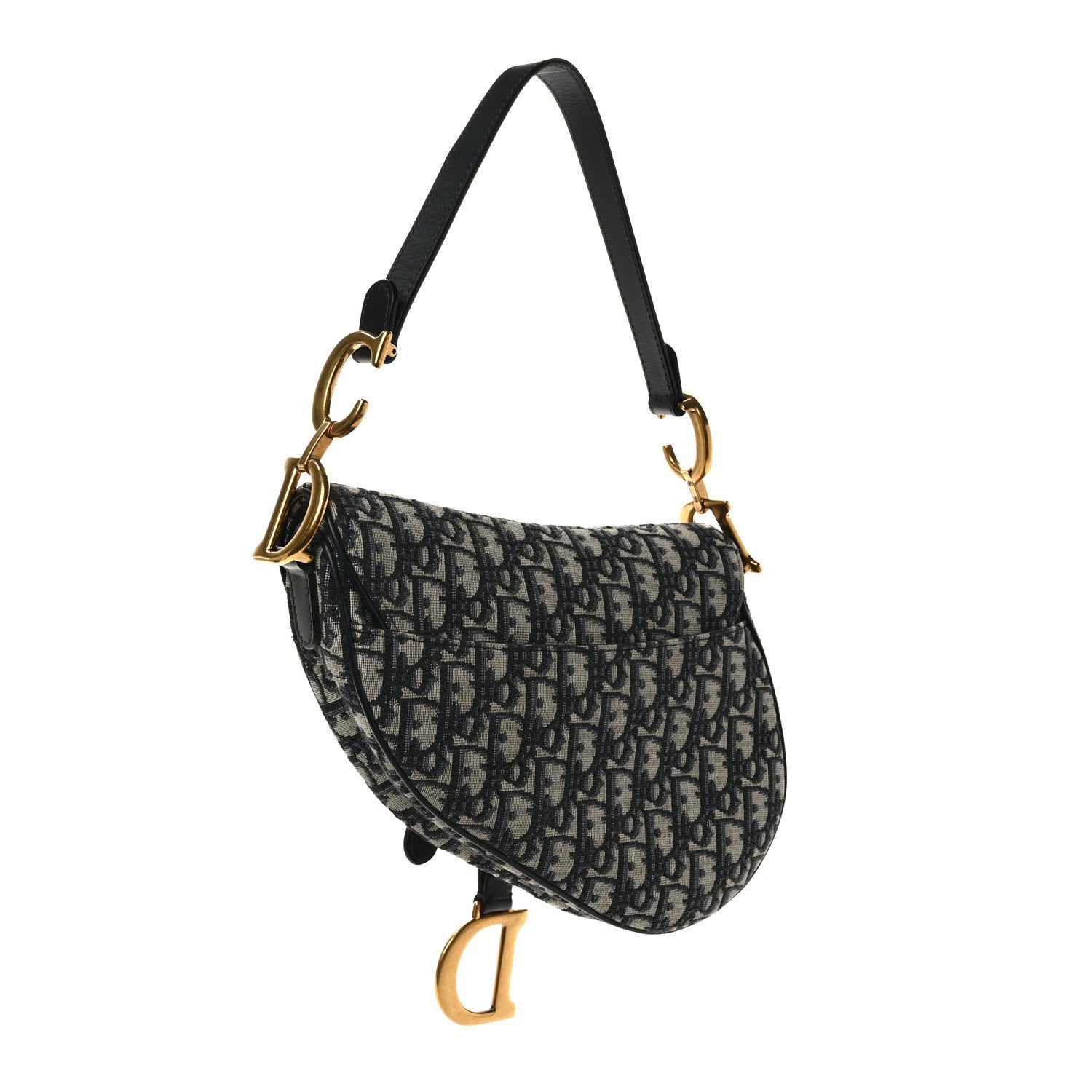 Christian Dior Oblique Saddle Bag Blue 3 of 9