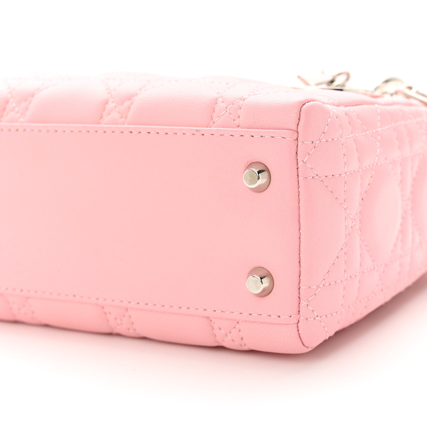 Christian Dior CHRISTIAN DIOR Lambskin Cannage Mini Lady Dior Light Pink 10 of 14
