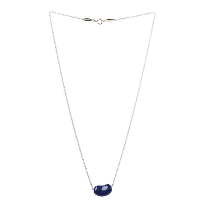 Tiffany 18K Yellow Gold Lapis Lazuli Elsa Peretti Bean Pendant Necklace 3 of 10