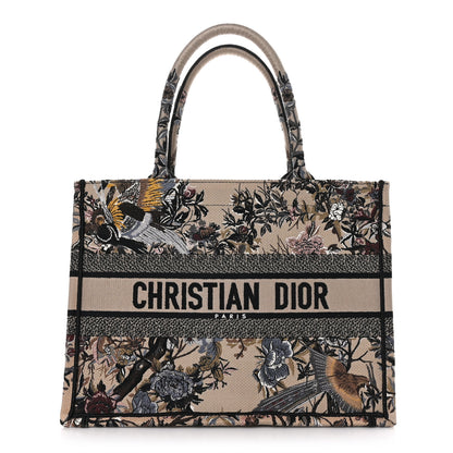 Christian Dior Canvas Embroidered Jardin D'Hiver Medium Book Tote Beige Multicolor 1 of 9
