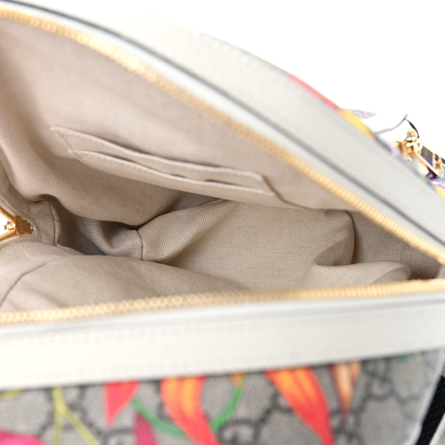 GG Supreme Monogram Flora Web Small Ophidia Day Backpack White