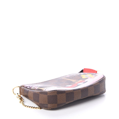 Louis Vuitton Damier Ebene 2019 Christmas Animation Mini Pochette Accessories Red 3 of 5