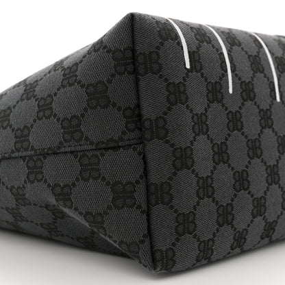 Gucci X BALENCIAGA BB Monogram Web Graffiti Medium Ophidia Shopping Tote Black 9 of 10