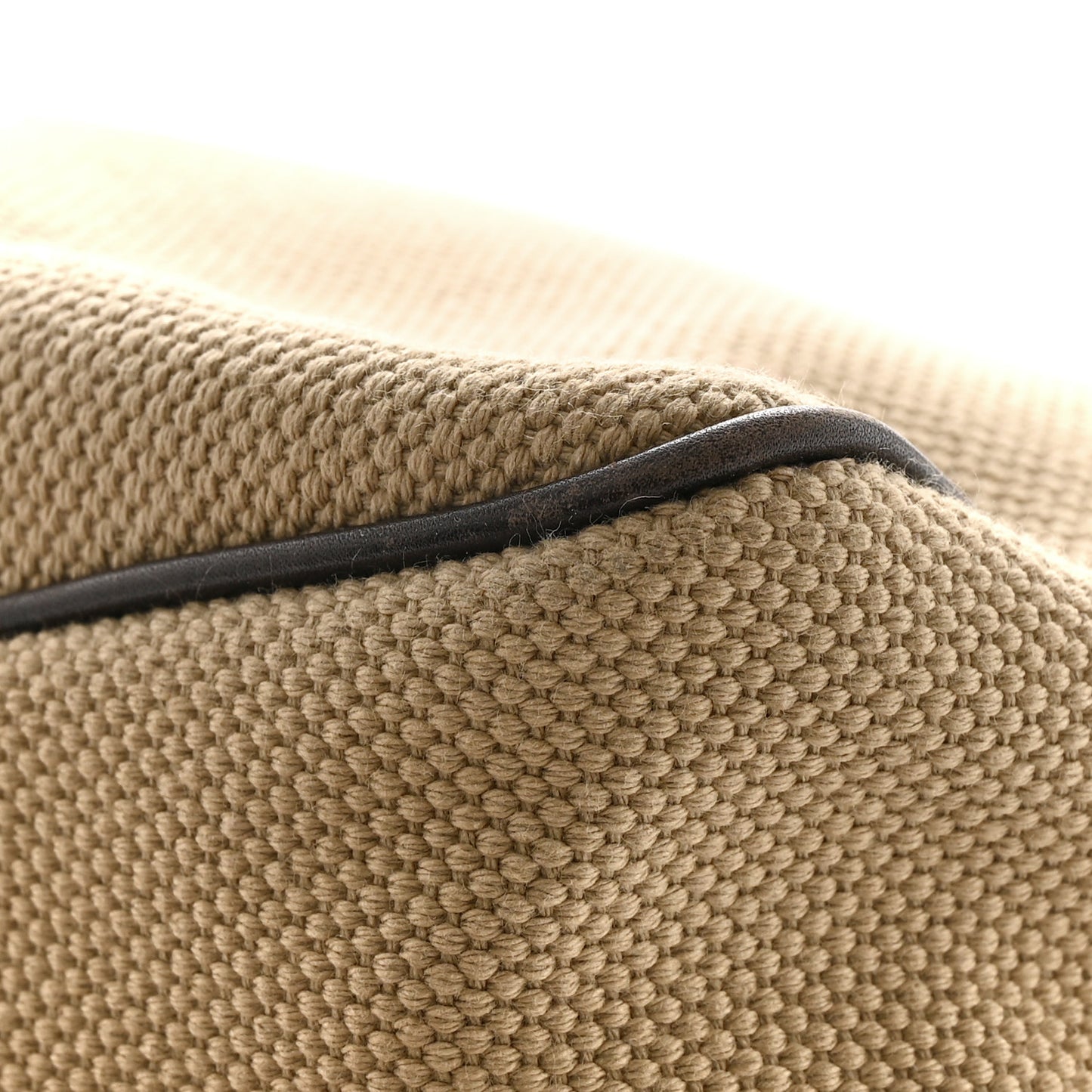 Canvas Wooden Handle Shoulder Bag Beige