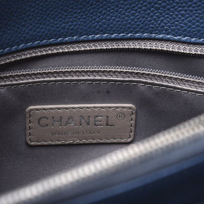 Chanel Caviar Quilted Grand Shopping Tote GST Navy Blue 7 of 10