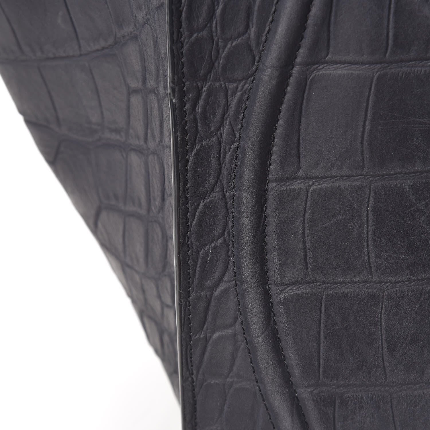 Celine Crocodile Embossed Nubuck Medium Phantom Luggage Navy Blue 18 of 27
