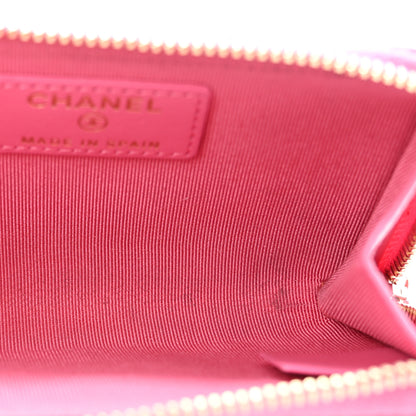 Chanel Caviar Quilted Zipped Key Holder Case Pink 5 of 9
