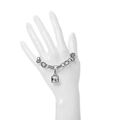 David Yurman Sterling Silver 10mm Medium Oval Link Charm Bracelet 2 of 4