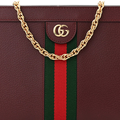 Gucci Textured Calfskin Web Medium Ophidia Chain Shoulder Bag Vintage Bordeaux 8 of 11