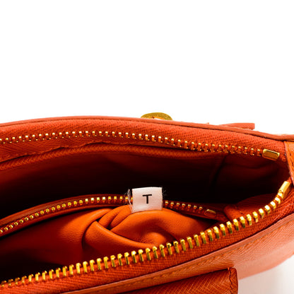 Prada Saffiano Zip Crossbody Bag Papaya 8 of 8