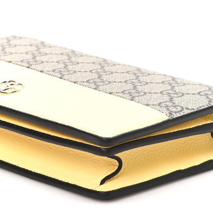 Gucci Dollar Calfskin GG Supreme Monogram Mini GG Marmont Chain Wallet Beige Light Yellow 9 of 10