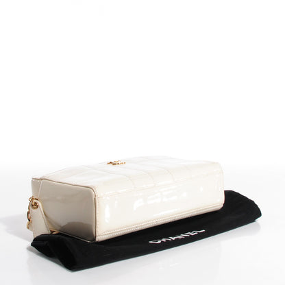 Chanel Patent Square Quilted Camera Case White 4 of 6