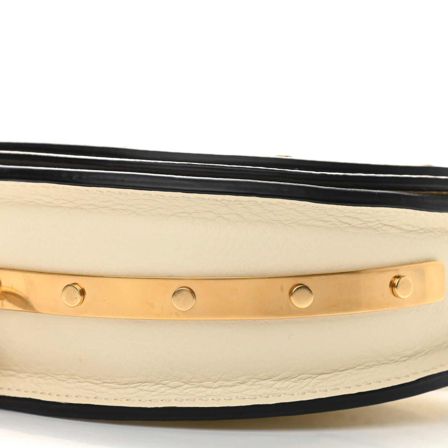 Calfskin Small Nile Bracelet Minaudiere Bag Off White