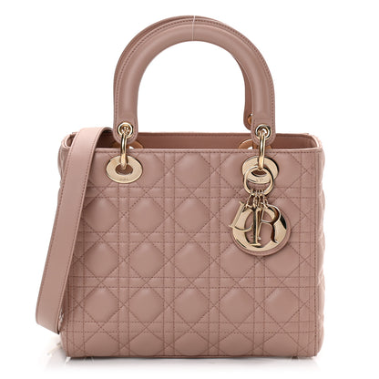 Christian Dior Lambskin Cannage Medium Lady Dior Bois de Rose 1 of 13