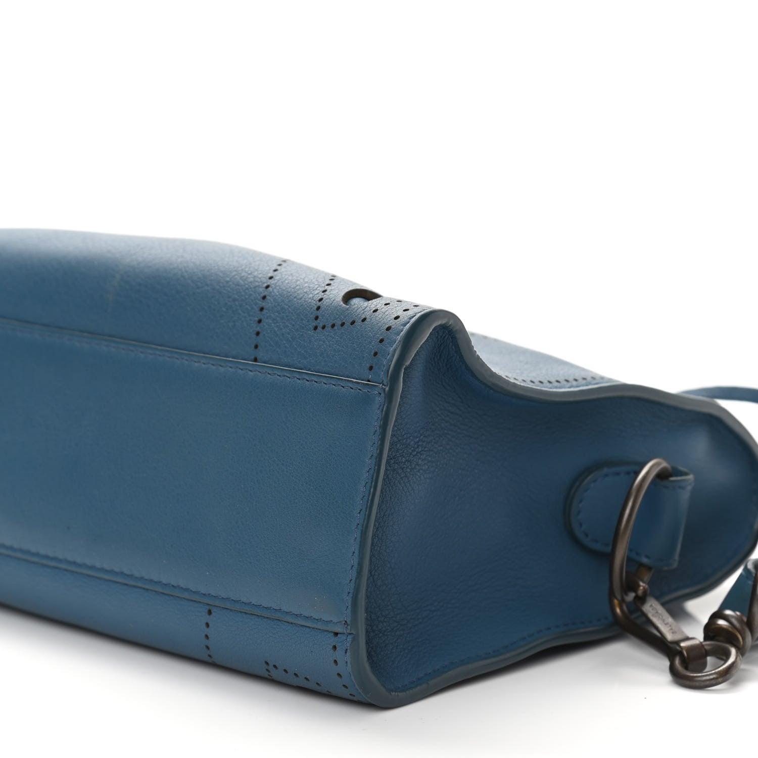 Balenciaga Veau Soyeux Perforated Blackout Hardware Mini City Bleu Canard 10 of 10
