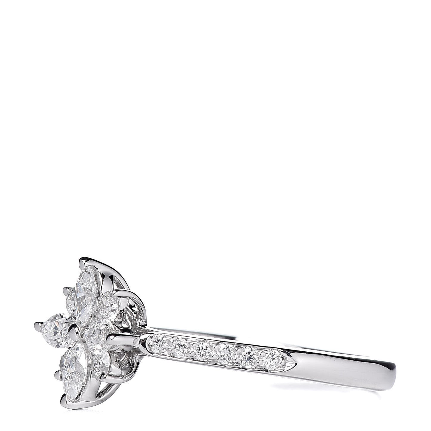 Platinum Marquise Diamond Victoria Cluster Ring 50 5.25