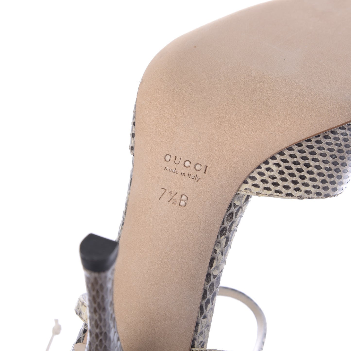 Snakeskin Sandals 7.5 Roccia Mystic White