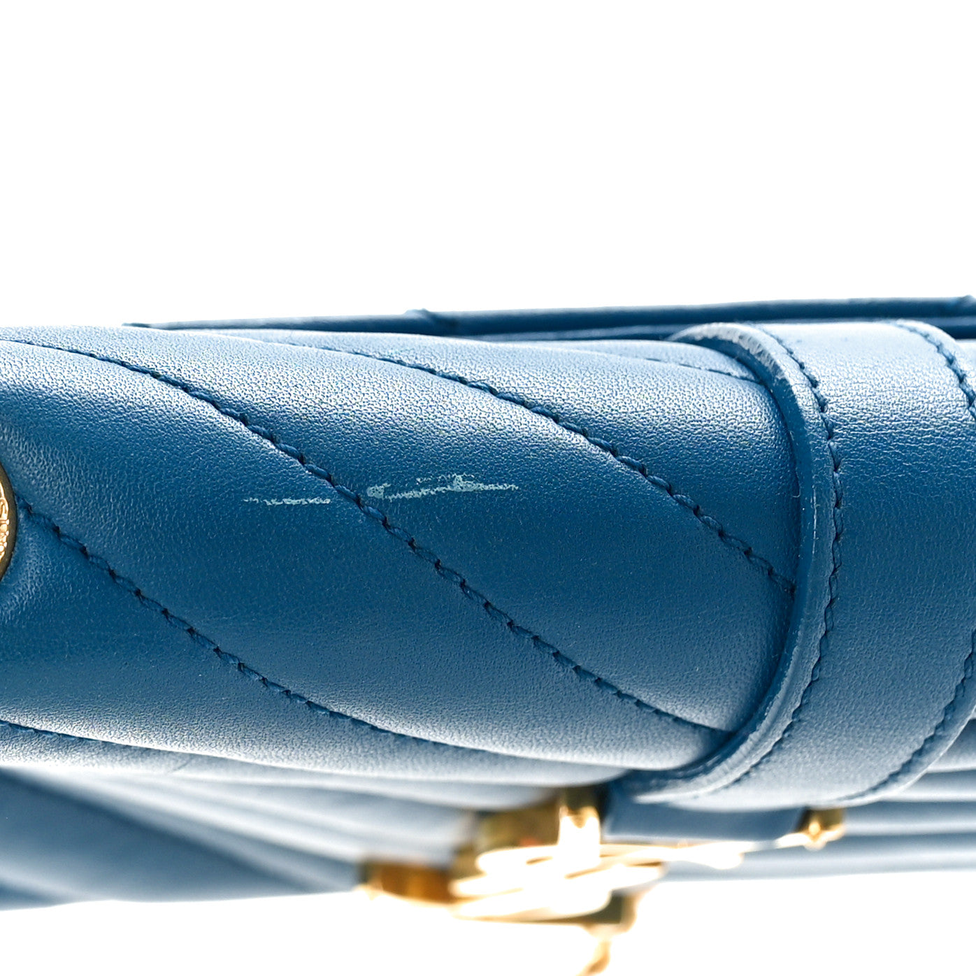 Lambskin Matelasse Chevron Small Monogram Satchel Royal Blue