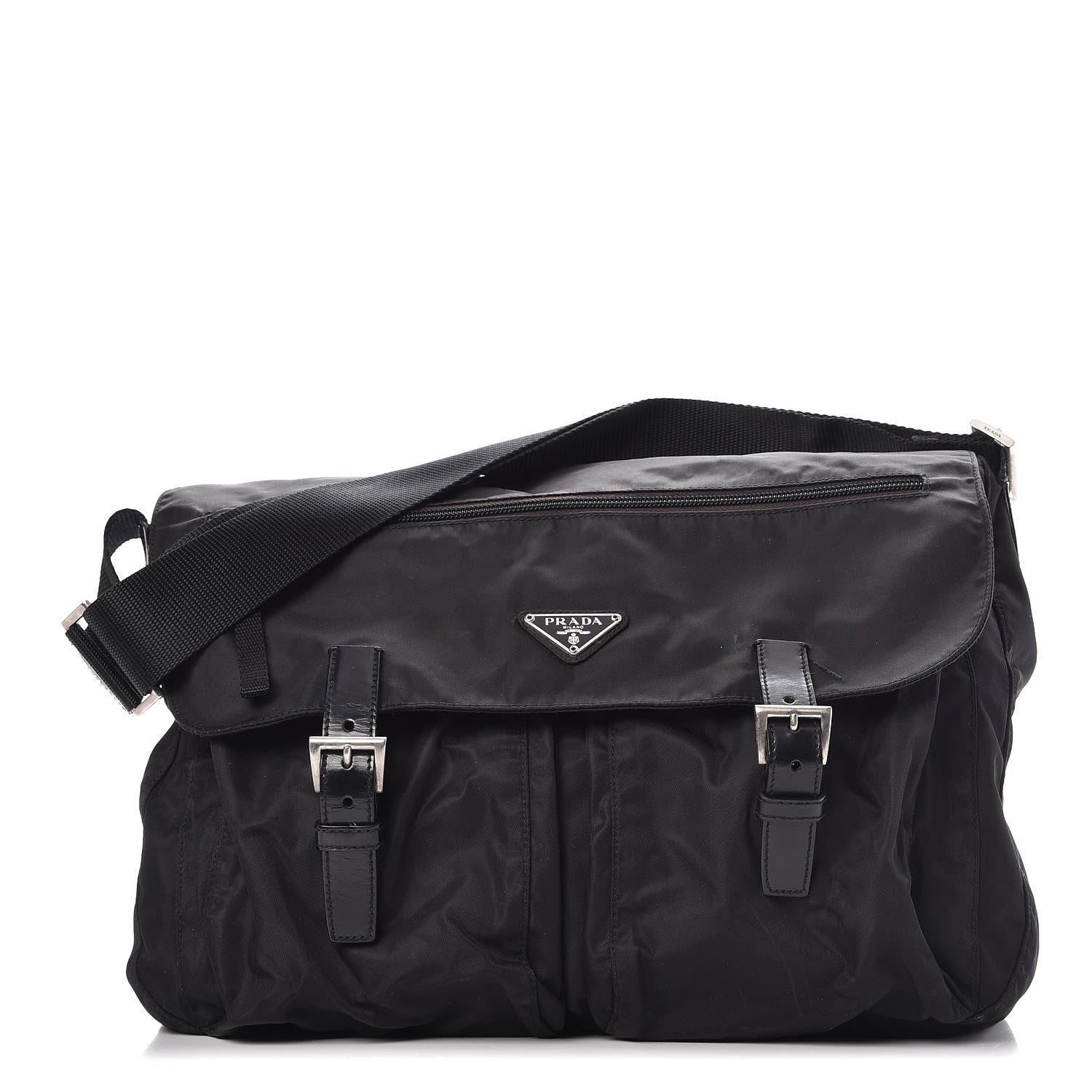 Prada Tessuto Nylon Messenger Bag Black 1 of 14