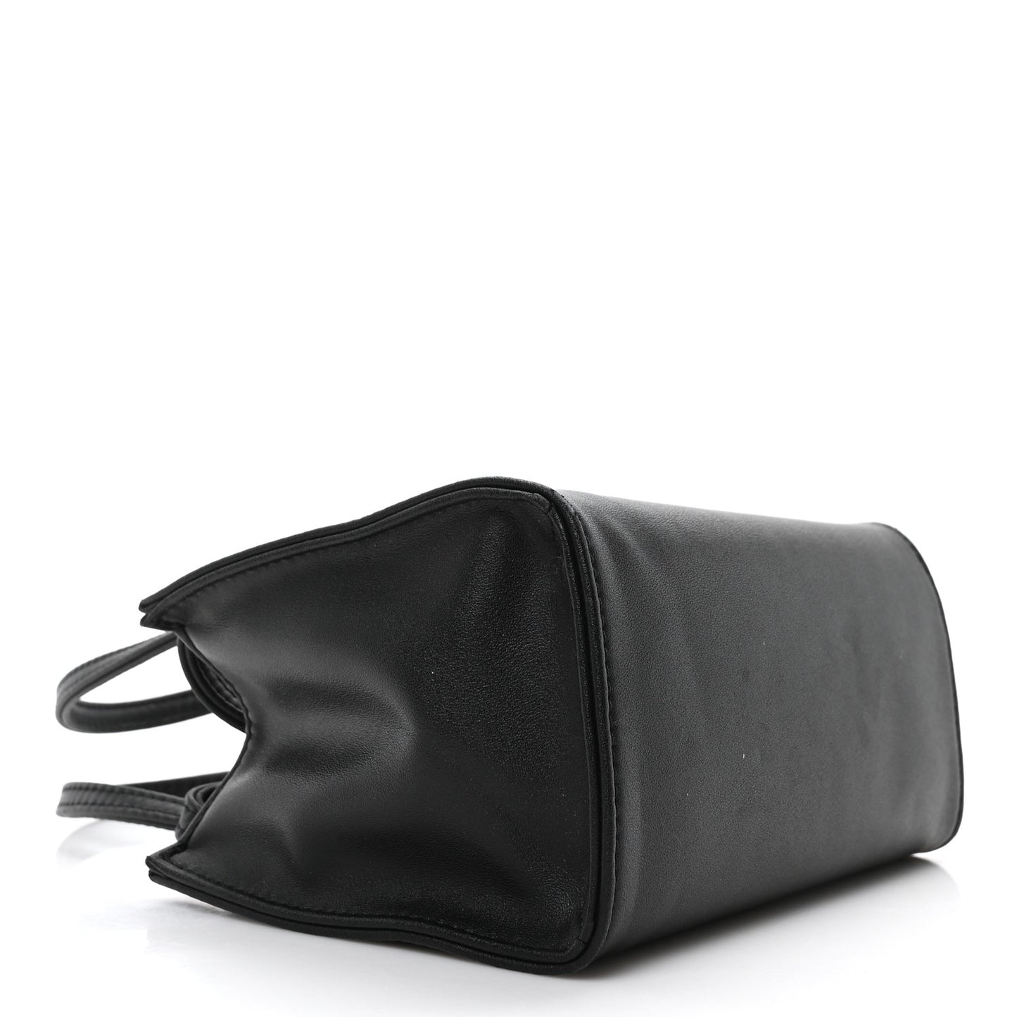 Vegan Leather Small Shopping Bag Black