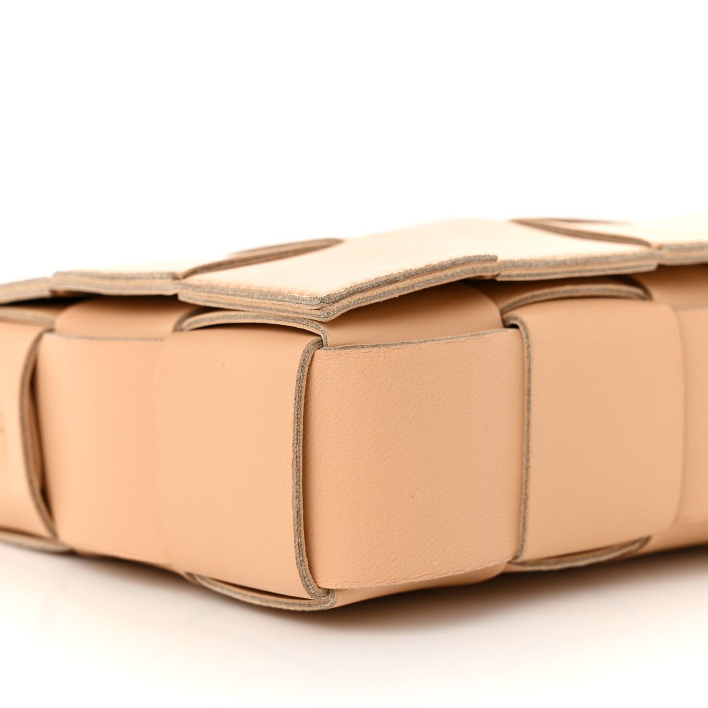 Lambskin Maxi Intrecciato Cassette Crossbody Bag Porridge