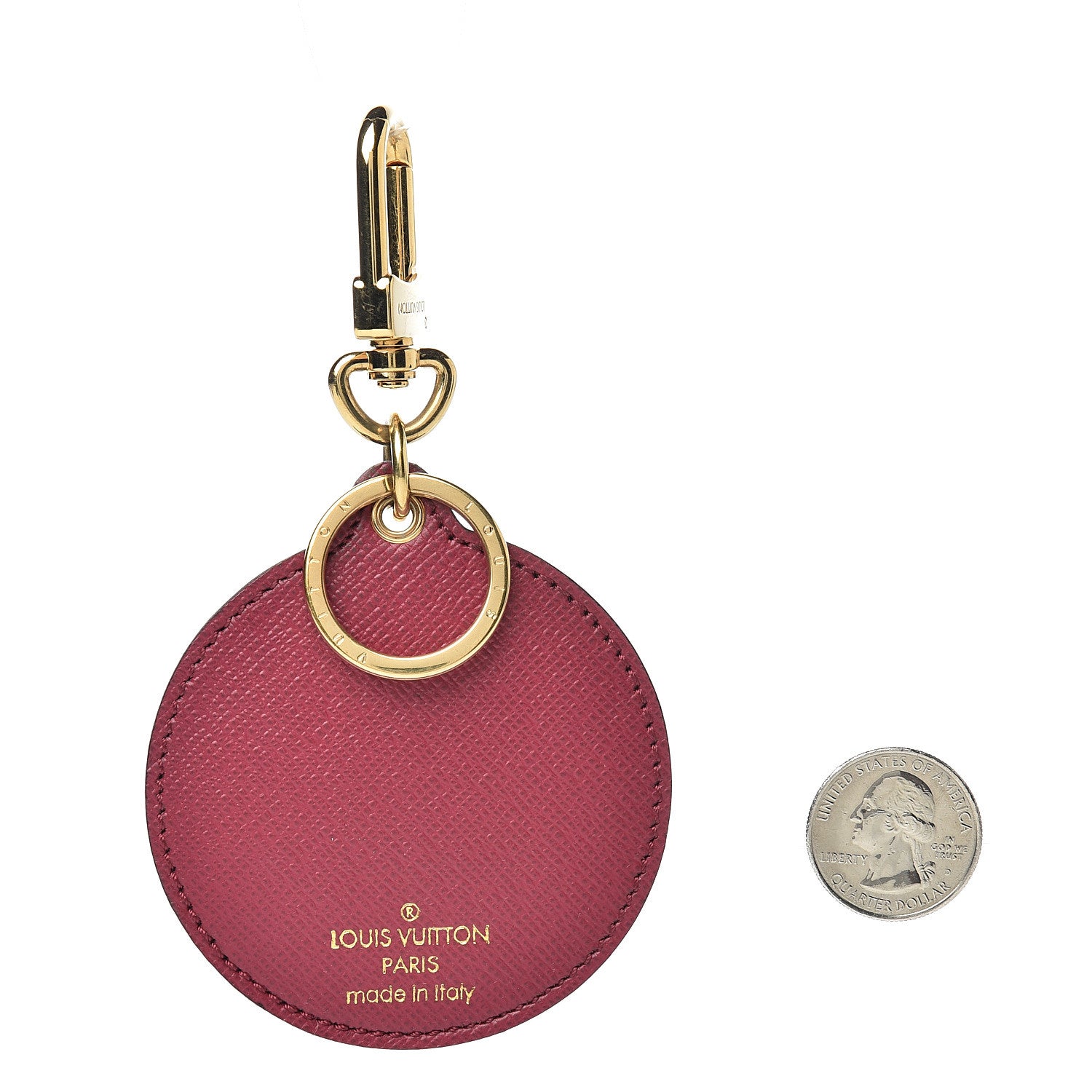 Louis Vuitton Monogram Illustre Multi V Bag Charm Key Ring Fuchsia 2 of 3