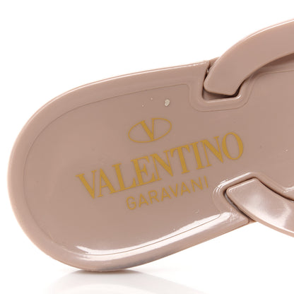 Valentino Garavani PVC Jelly Rockstud Bow Thong Sandals 38 Poudre 8 of 10