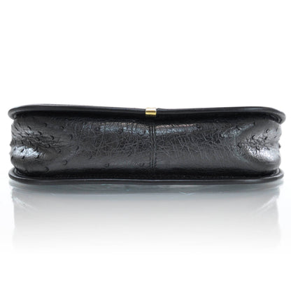 Gucci Ostrich Shoulder Bag Black 5 of 13