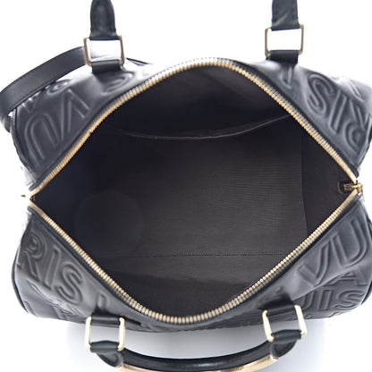 Louis Vuitton Calfskin Embossed Speedy Cube 30 Black 5 of 12