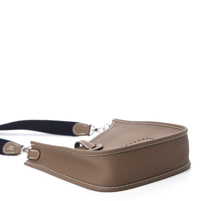 Hermes Taurillon Clemence Amazone Evelyne TPM Etoupe Bleu Indigo 4 of 11